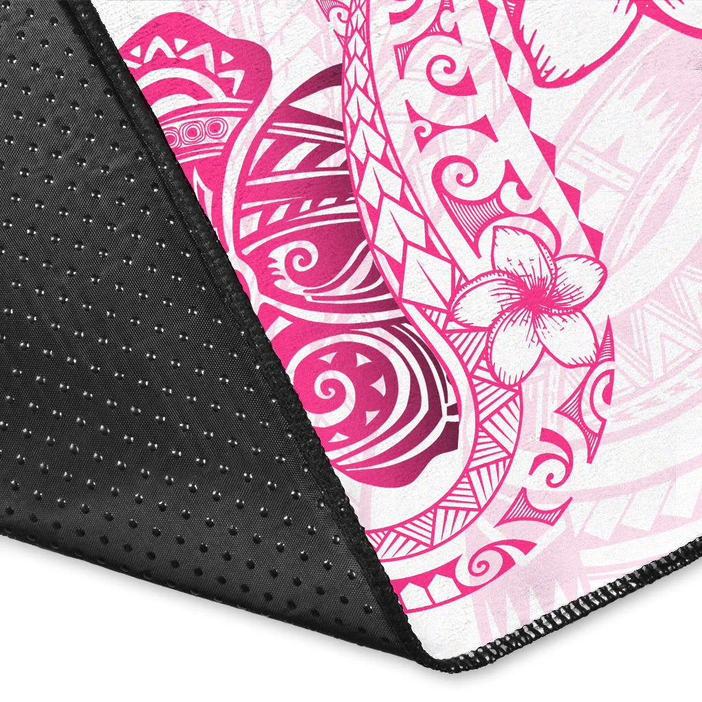 Hawaii Area Rug Pink Hibiscus And Plumeria Flowers Polynesian Decor