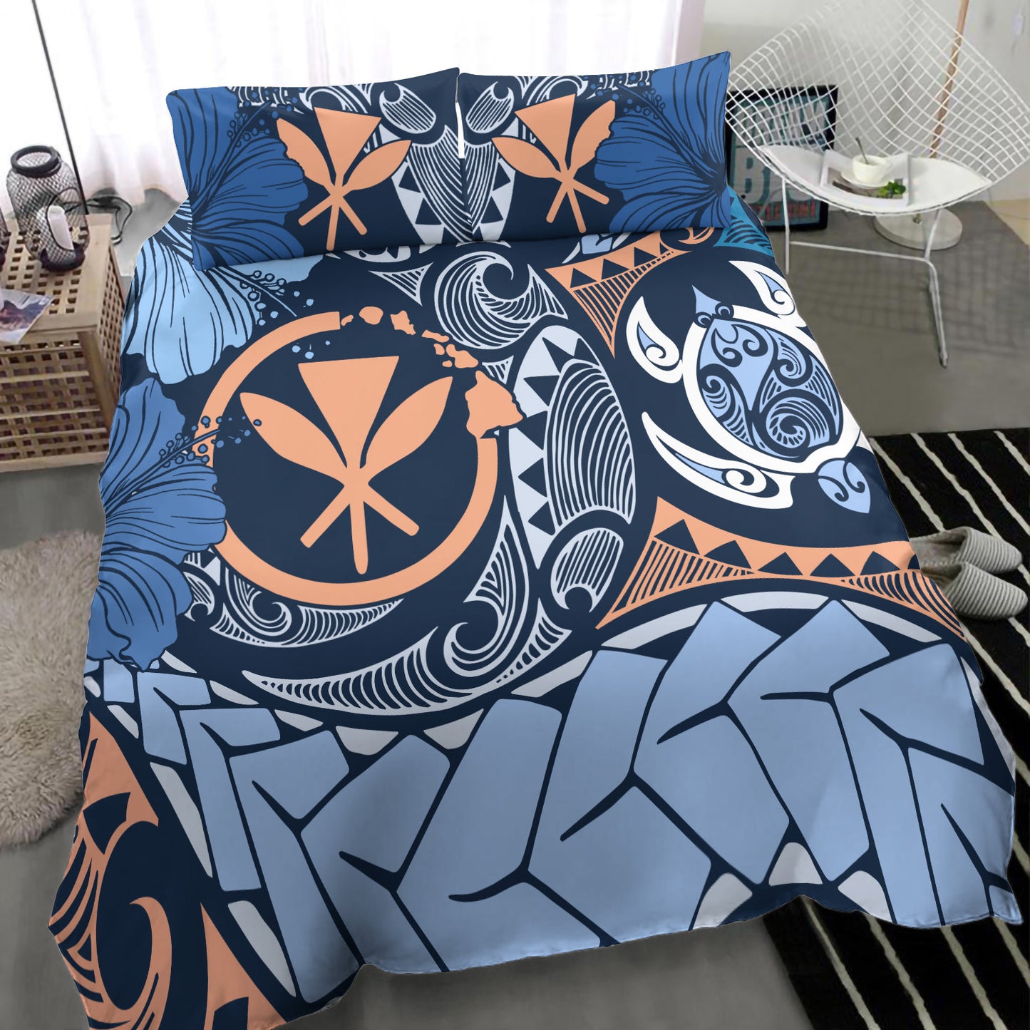 Hawaii Bedding Set Kanaka Maoli Tribal Pattern