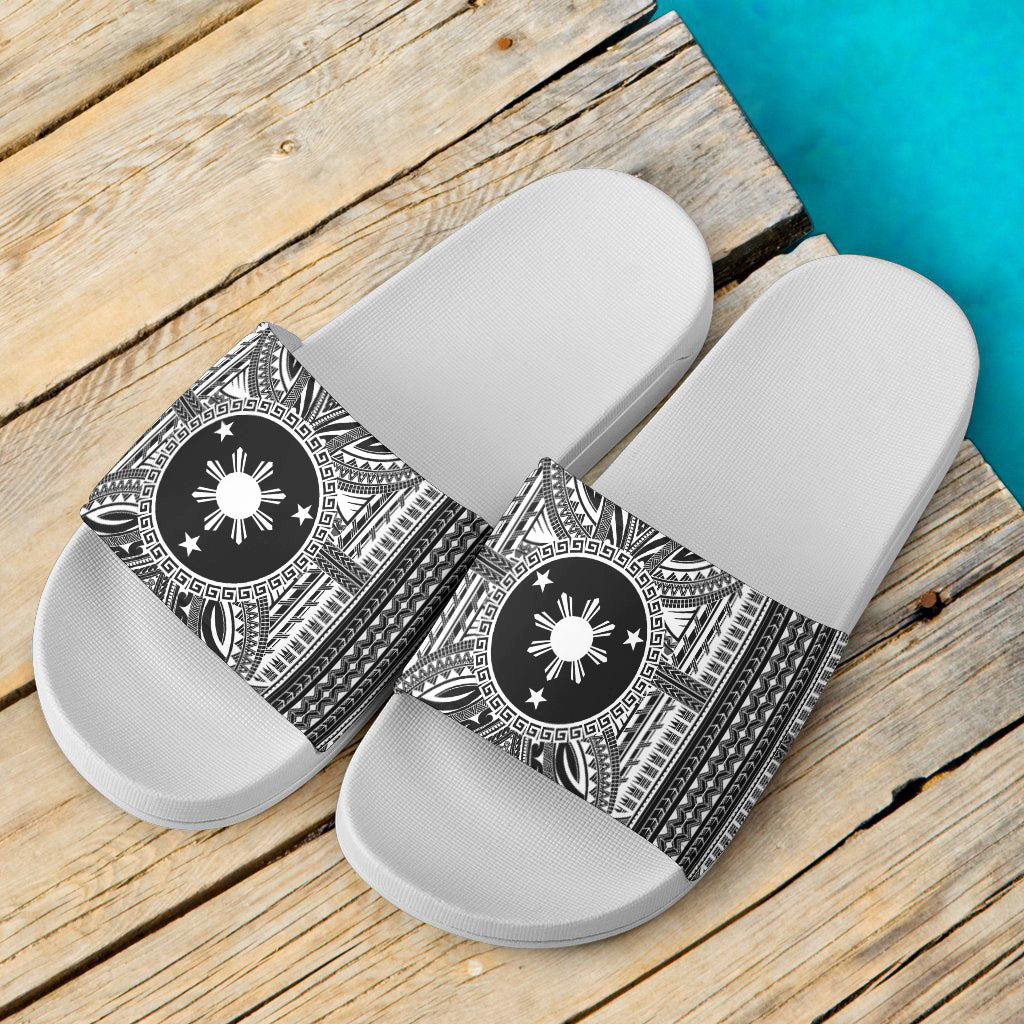 Philippines Filipinos Sun And Stars Tribal Tattoo Patterns Style Slide Sandals
