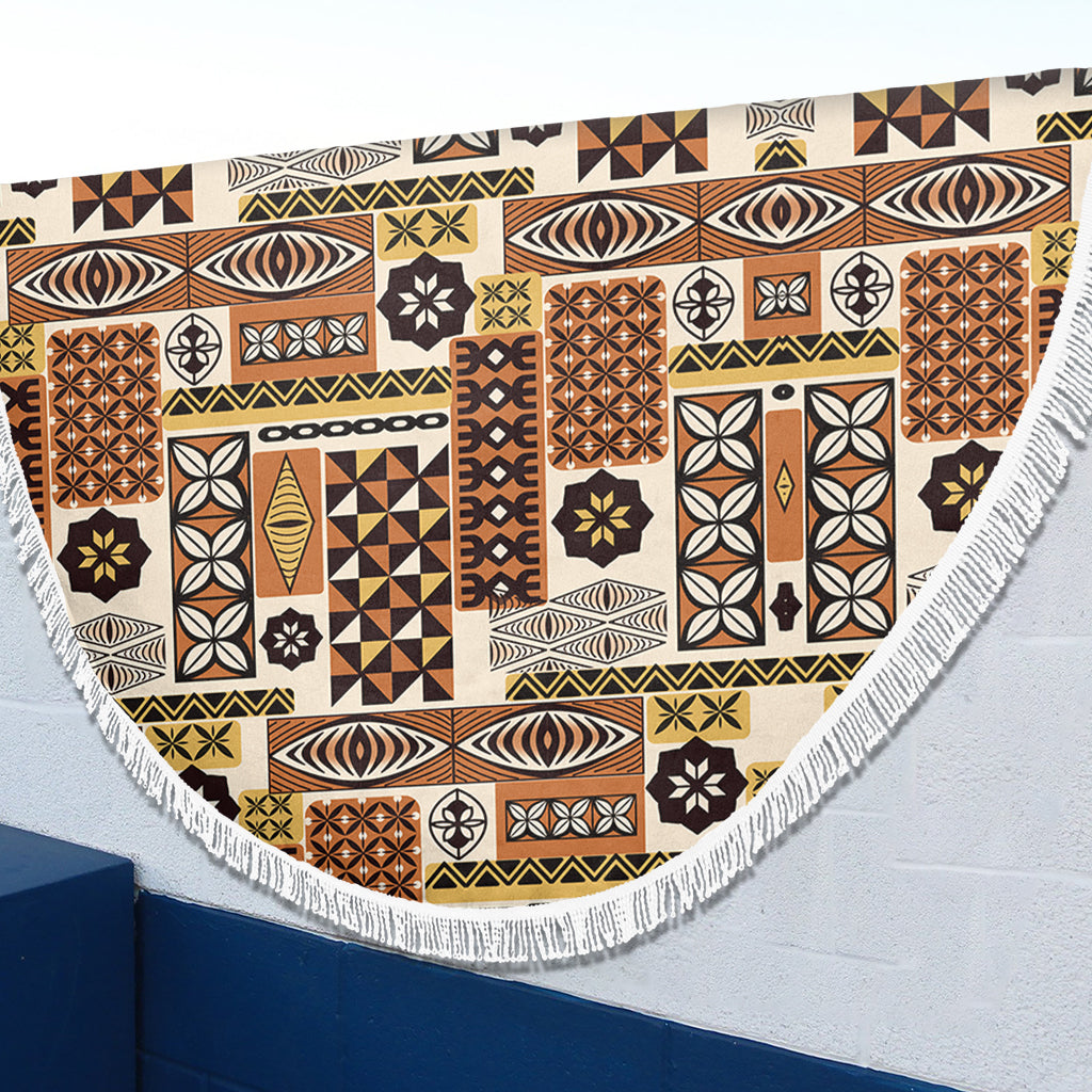 Tonga Beach Blanket Ngatu Tapa Pattern
