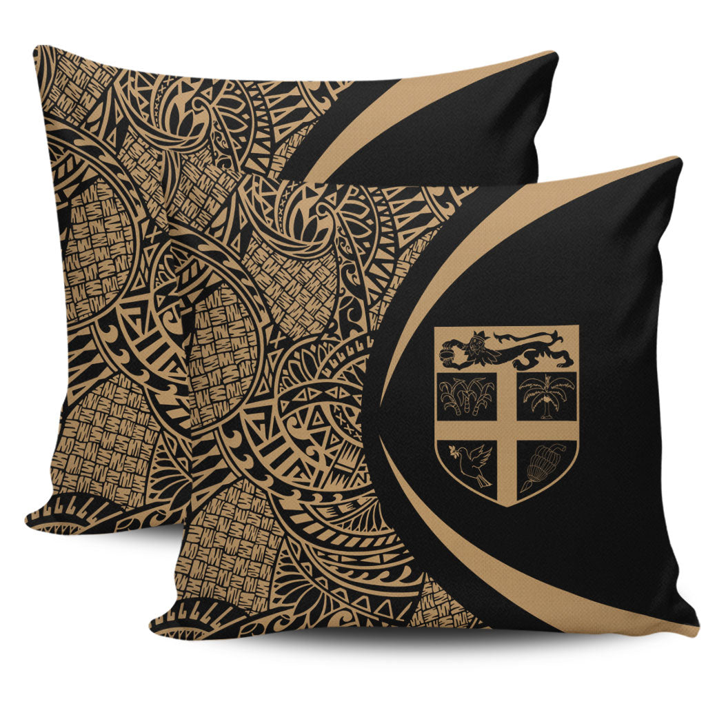 Fiji Pillow Cover Lauhala Gold Circle Style
