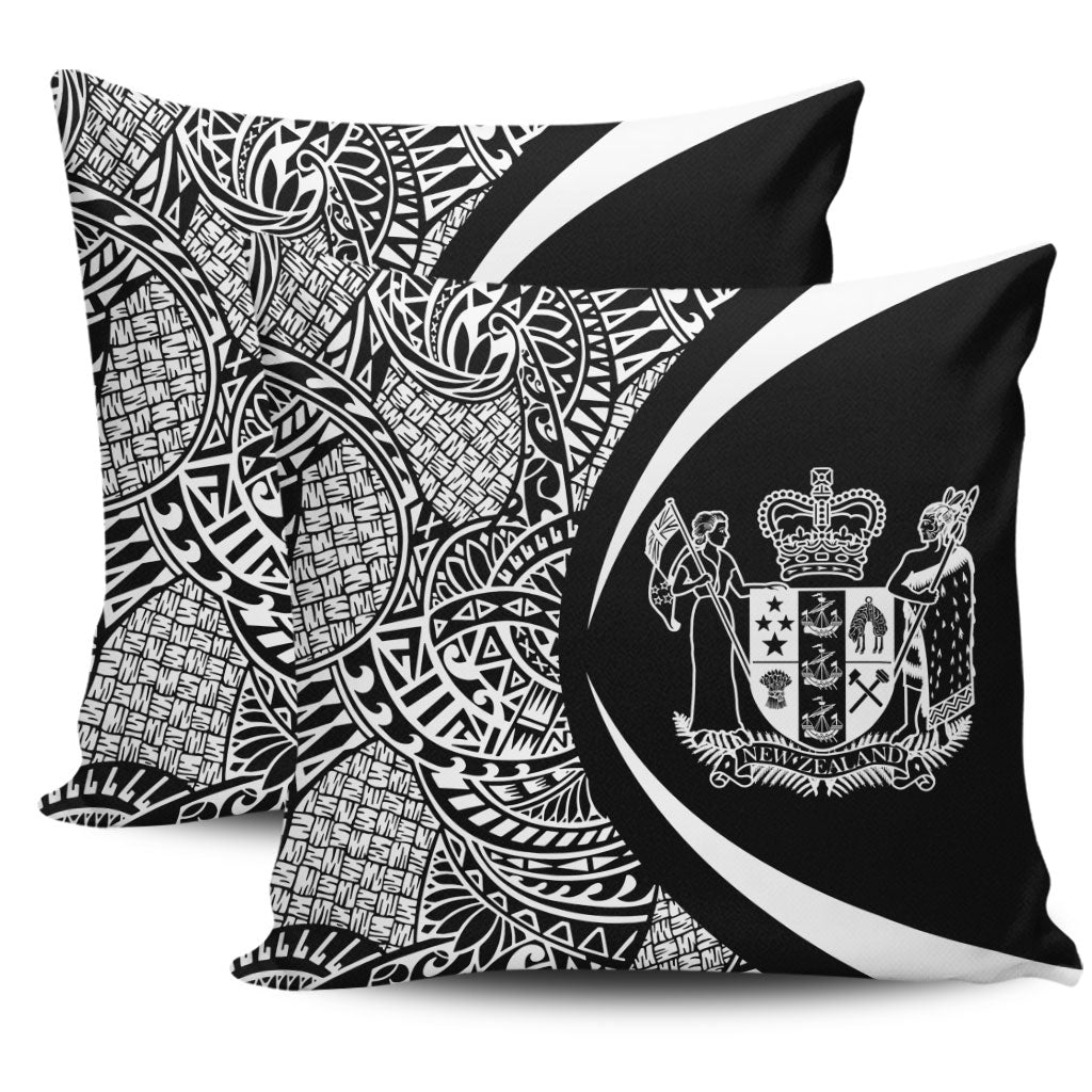New Zealand Pillow Cover Lauhala White Circle Style