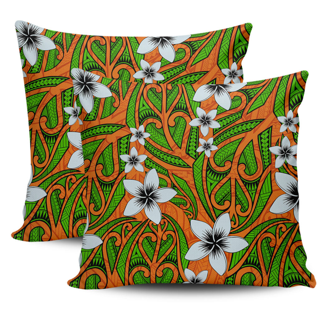 New Zealand Pillow Cover Maori Pattern Plumeria
