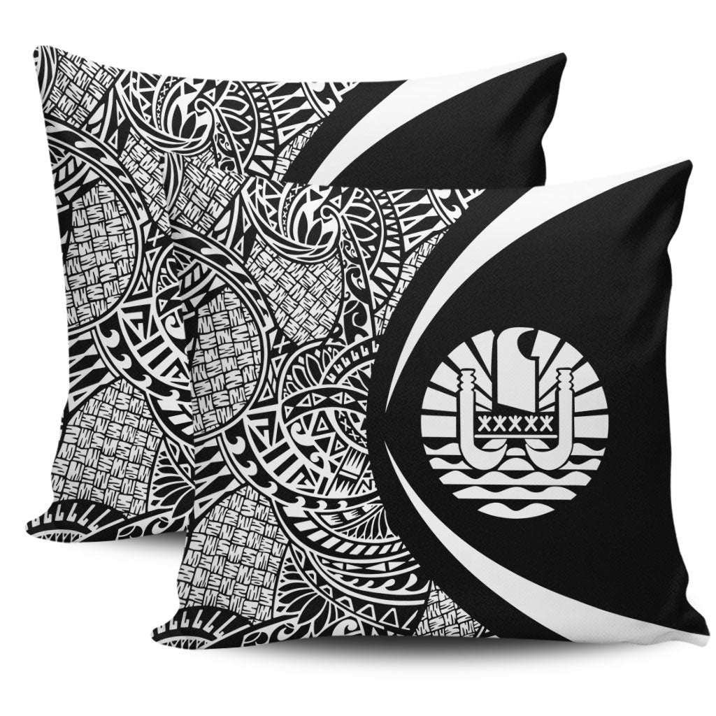 French Polynesia Pillow Cover Lauhala White Circle Style