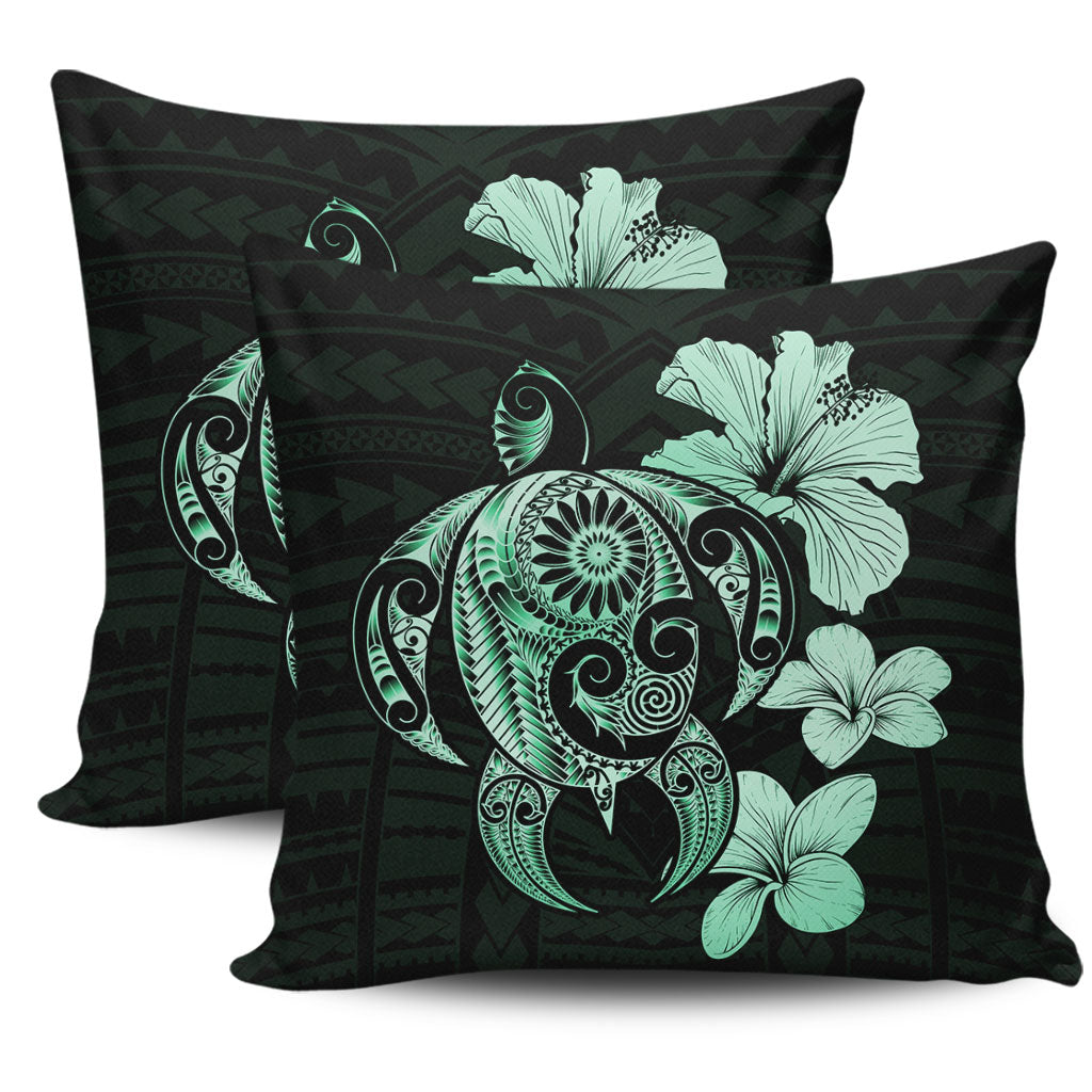 Hawaii Pillow Cover Hibiscus Plumeria Mix Polynesian Turtle