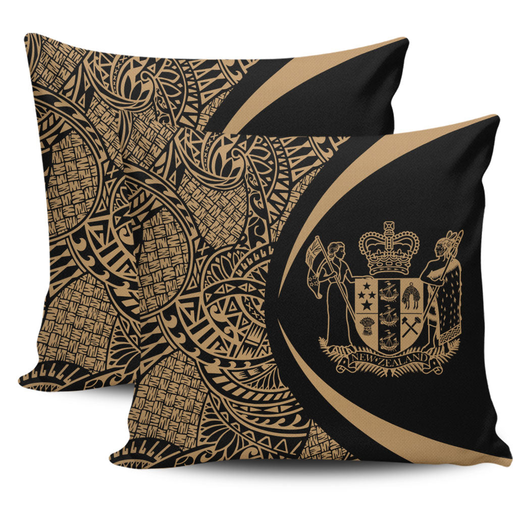 New Zealand Pillow Cover Lauhala Gold Circle Style