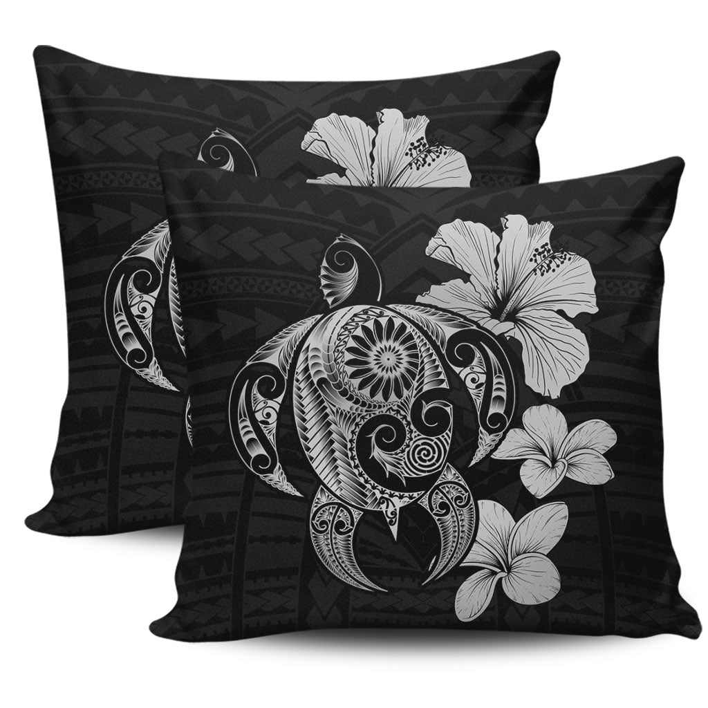 Hawaii Pillow Cover Hibiscus Plumeria Mix Polynesian Turtle