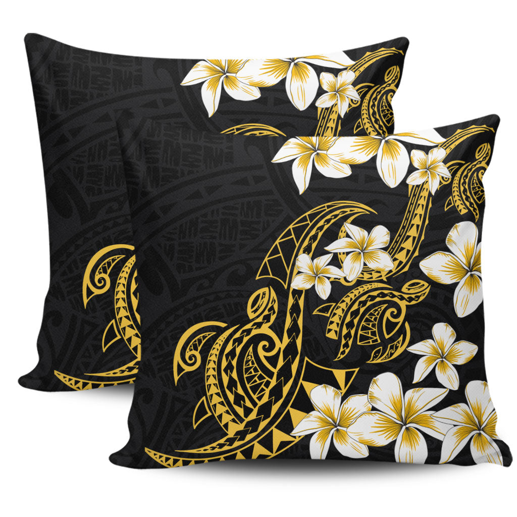 Hawaii Pillow Cover Polynesian Tribal Tattoo Plumeria Flower
