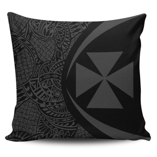 Wallis And Futuna Pillow Cover Lauhala Gray Circle Style