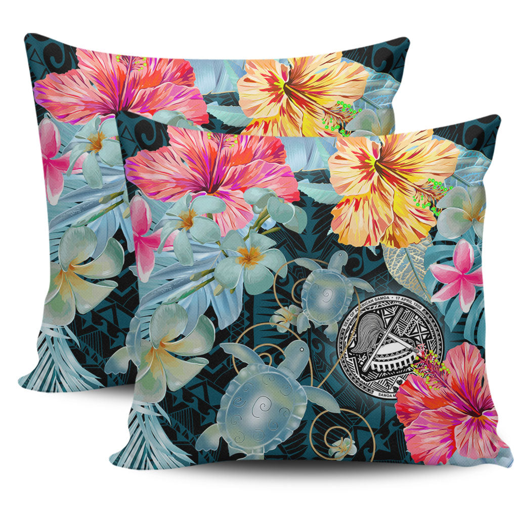 American Samoa Pillow Cover Turtle Tropical Beach