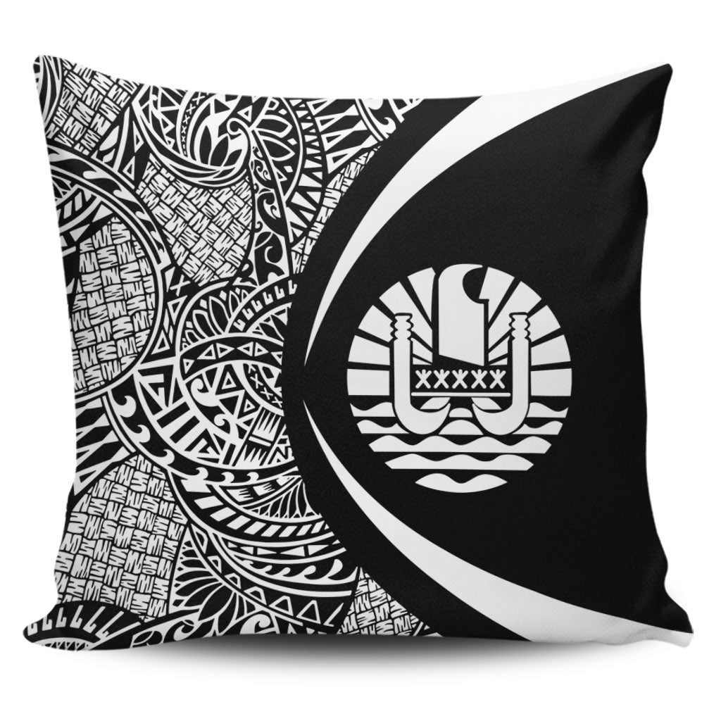 French Polynesia Pillow Cover Lauhala White Circle Style
