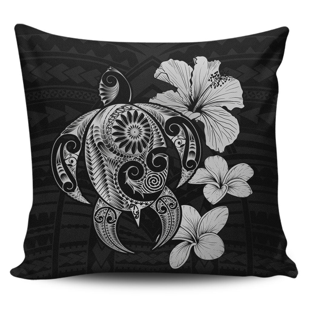 Hawaii Pillow Cover Hibiscus Plumeria Mix Polynesian Turtle