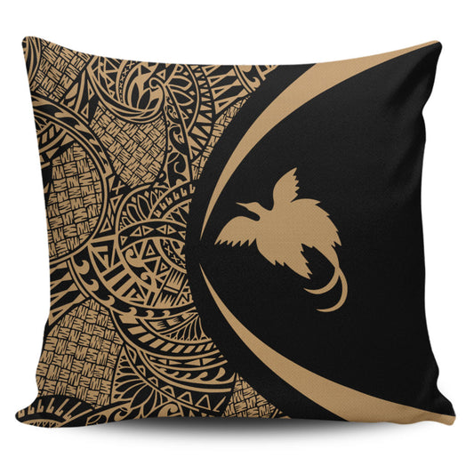 Papua New Guinea Pillow Cover Lauhala Gold Circle Style