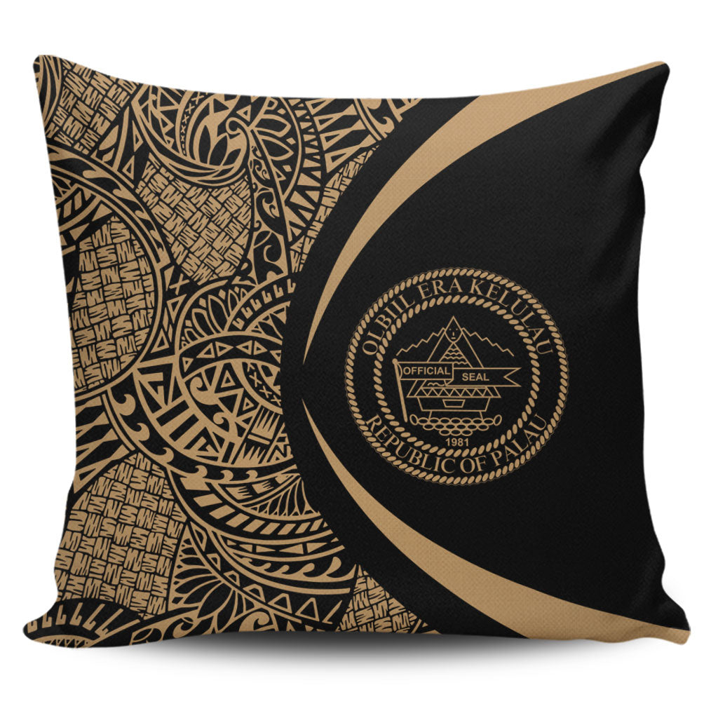 Palau Pillow Cover Lauhala Gold Circle Style