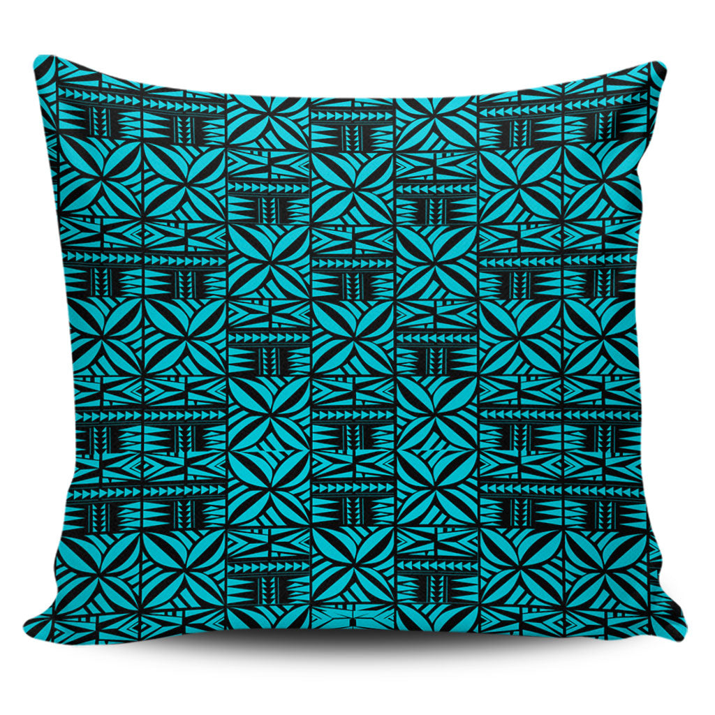 Samoa Pillow Cover Design Stretch Print Fabric Turquoise