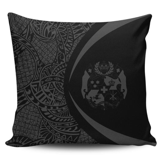 Tonga Pillow Cover Lauhala Gray Circle Style