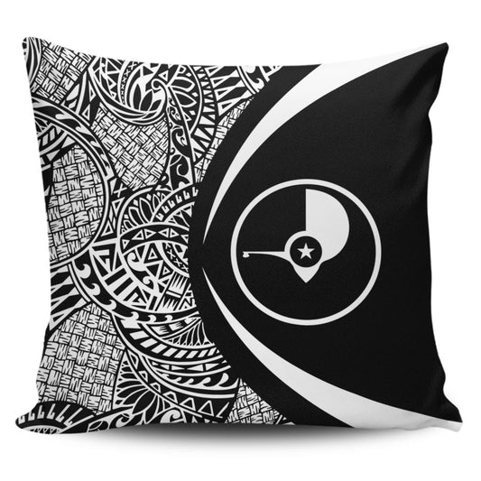 Yap State Pillow Cover Lauhala White Circle Style
