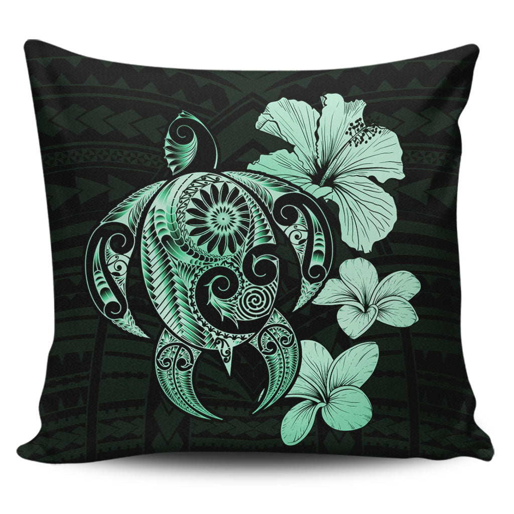 Hawaii Pillow Cover Hibiscus Plumeria Mix Polynesian Turtle