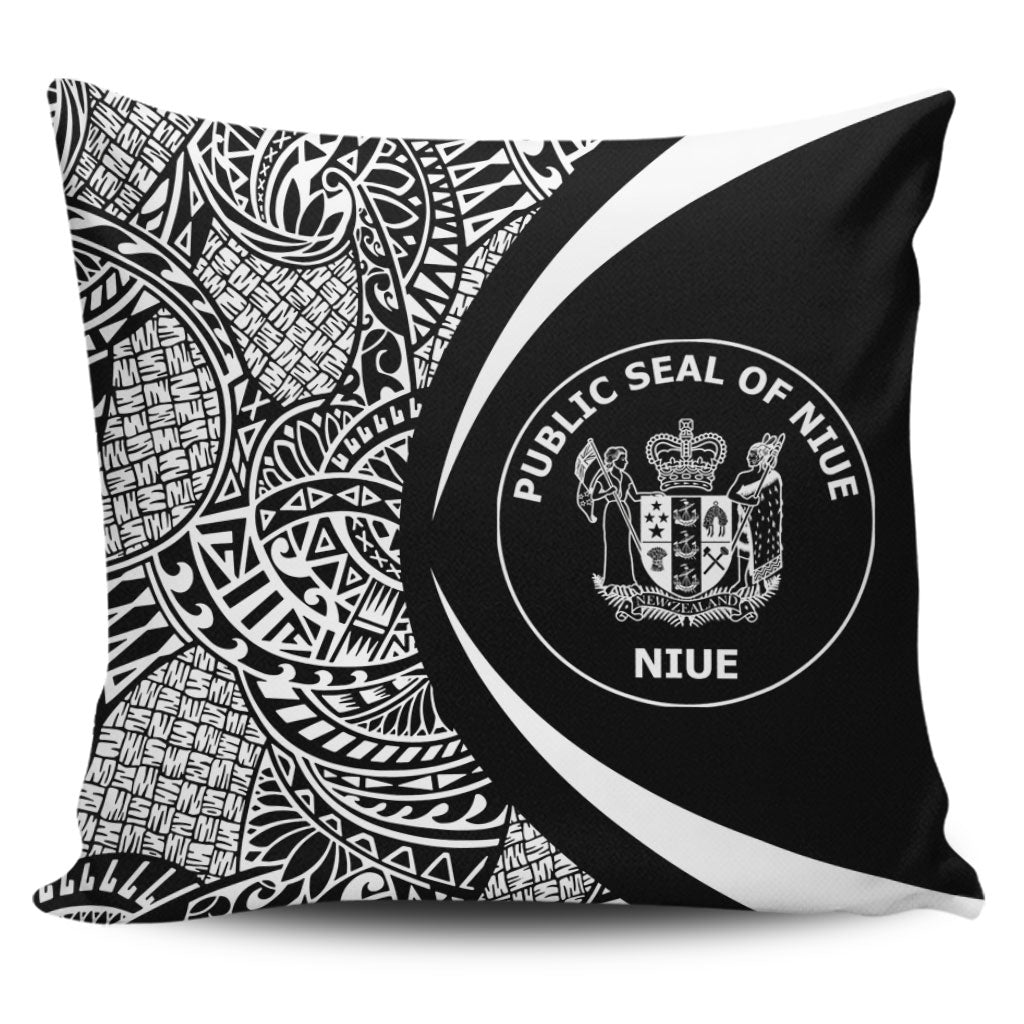 Niue Pillow Cover Lauhala White Circle Style