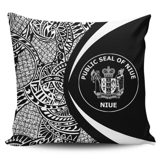 Niue Pillow Cover Lauhala White Circle Style