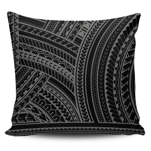 Hawaii Pillow Cover Polynesia Pattern Gray