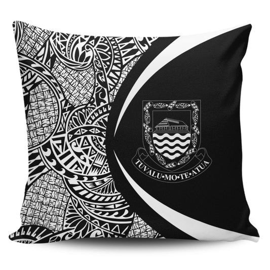 Tuvalu Pillow Cover Lauhala White Circle Style