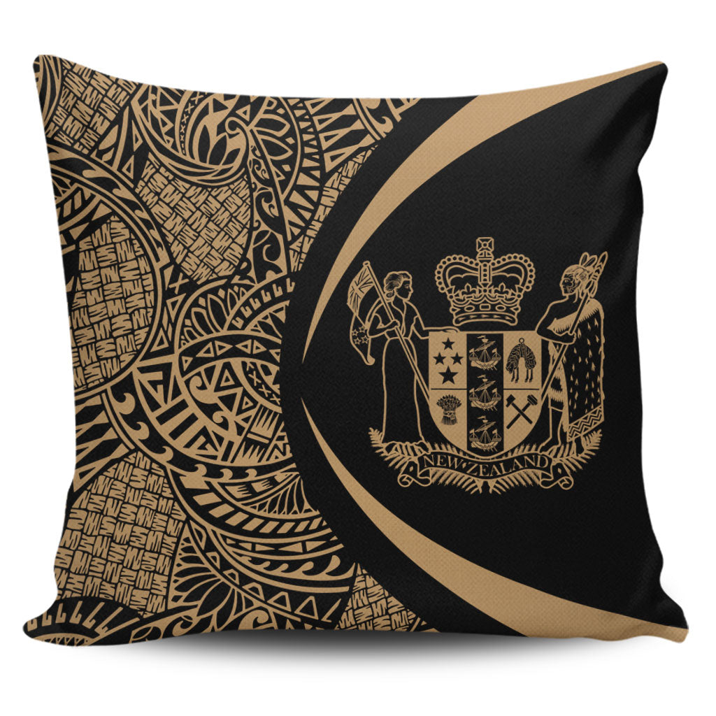New Zealand Pillow Cover Lauhala Gold Circle Style