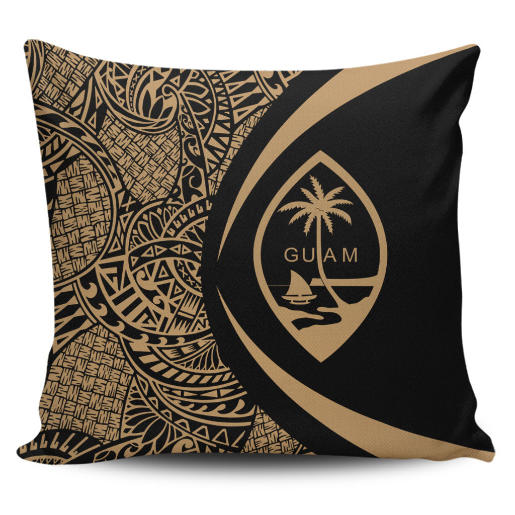 Guam Pillow Cover Lauhala Gold Circle Style