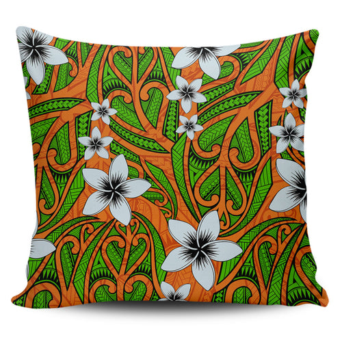 New Zealand Pillow Cover Maori Pattern Plumeria