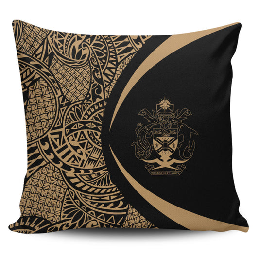 Solomon Islands Pillow Cover Lauhala Gold Circle Style