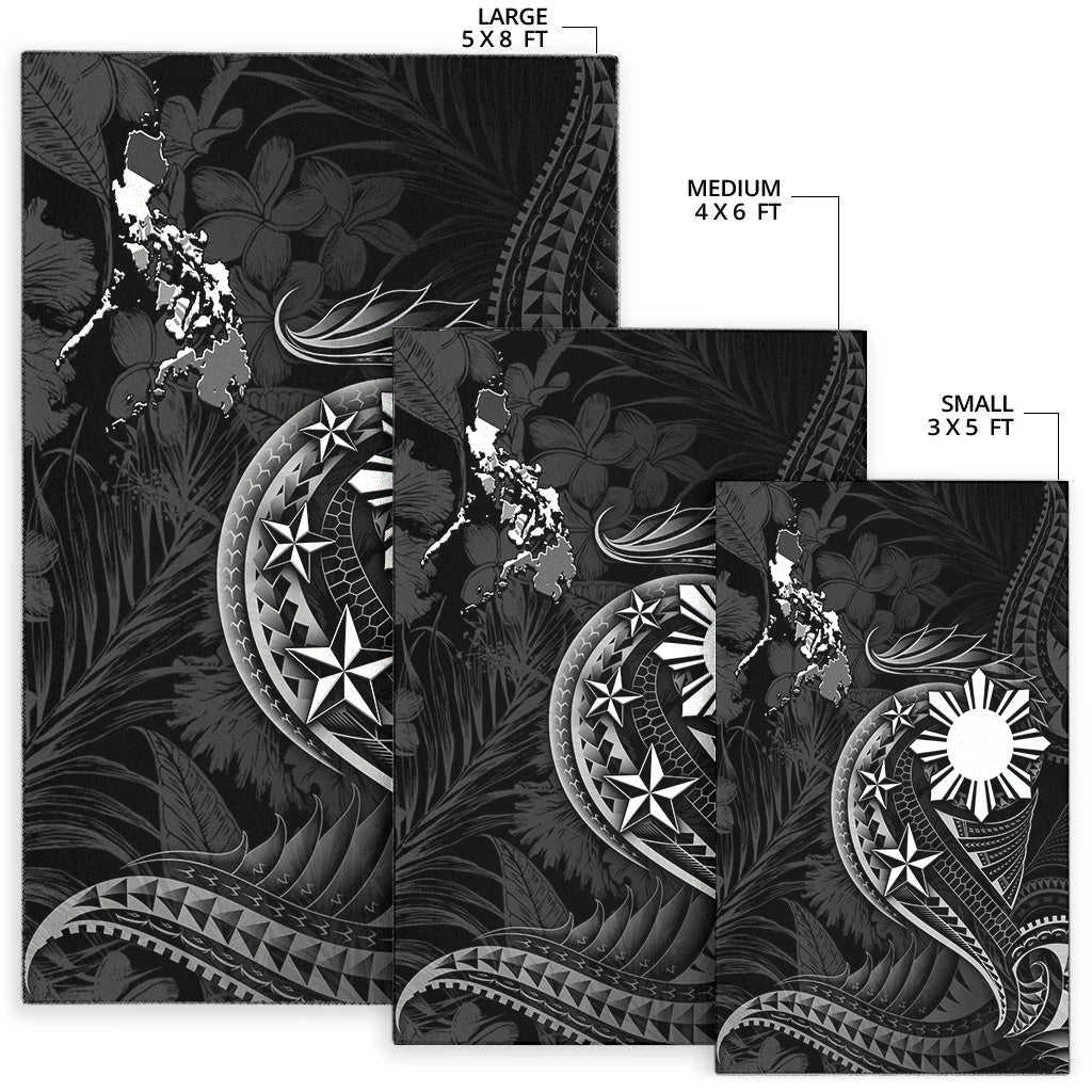 Philippines Filipinos Area Rug Philippines Sun Tribal Patterns Tropical Flowers Curve Style