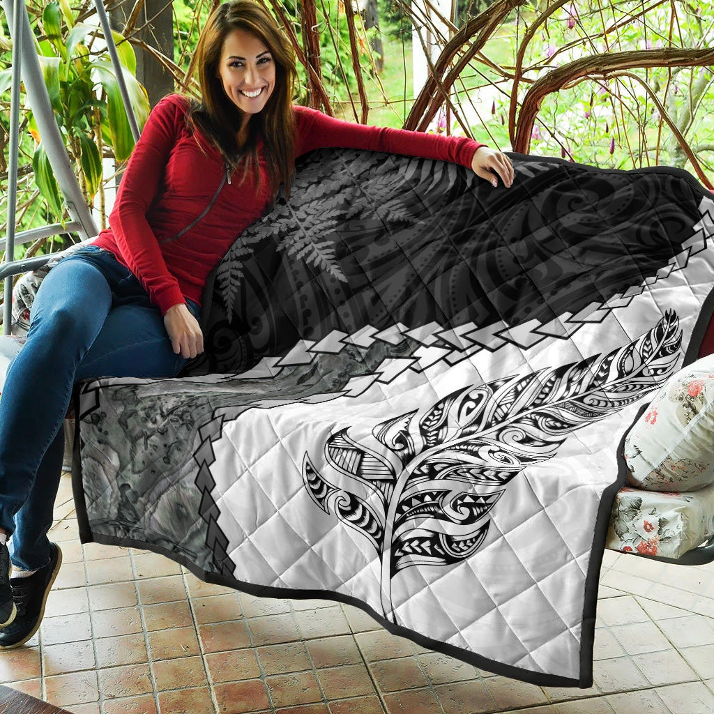 New Zealand Premium Quilt Silver Fern Maori Pattern