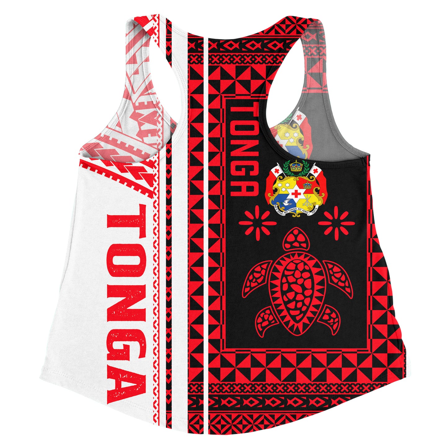 Tonga Women Racerback Tank - Custom Proud To be Tongan Polynesian Patterns With Tonga Kupesi