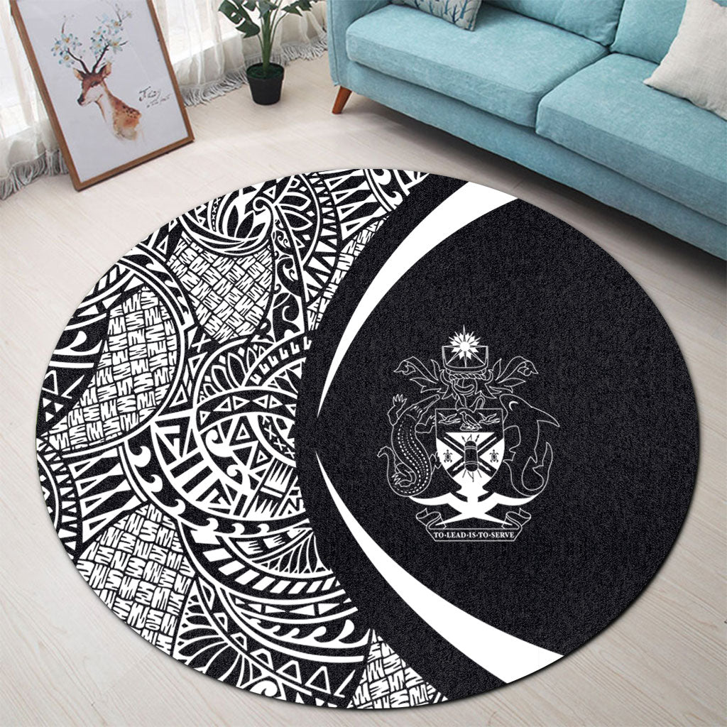 Solomon Islands Round Rug Lauhala White Circle Style