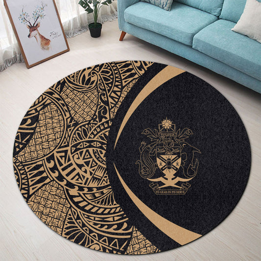 Solomon Islands Round Rug Lauhala Gold Circle Style