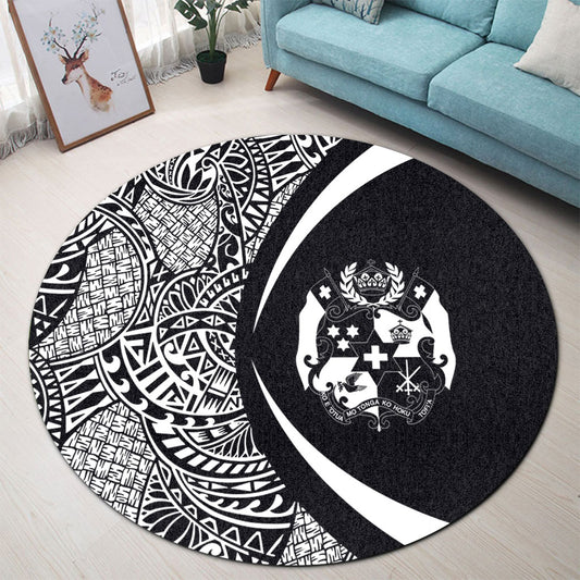Tonga Round Rug Lauhala White Circle Style