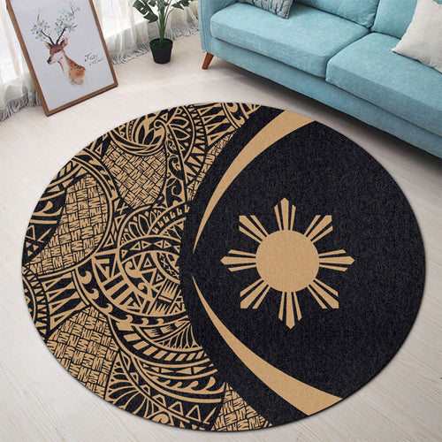Philippines Filipinos Round Rug Lauhala Gold Circle Style