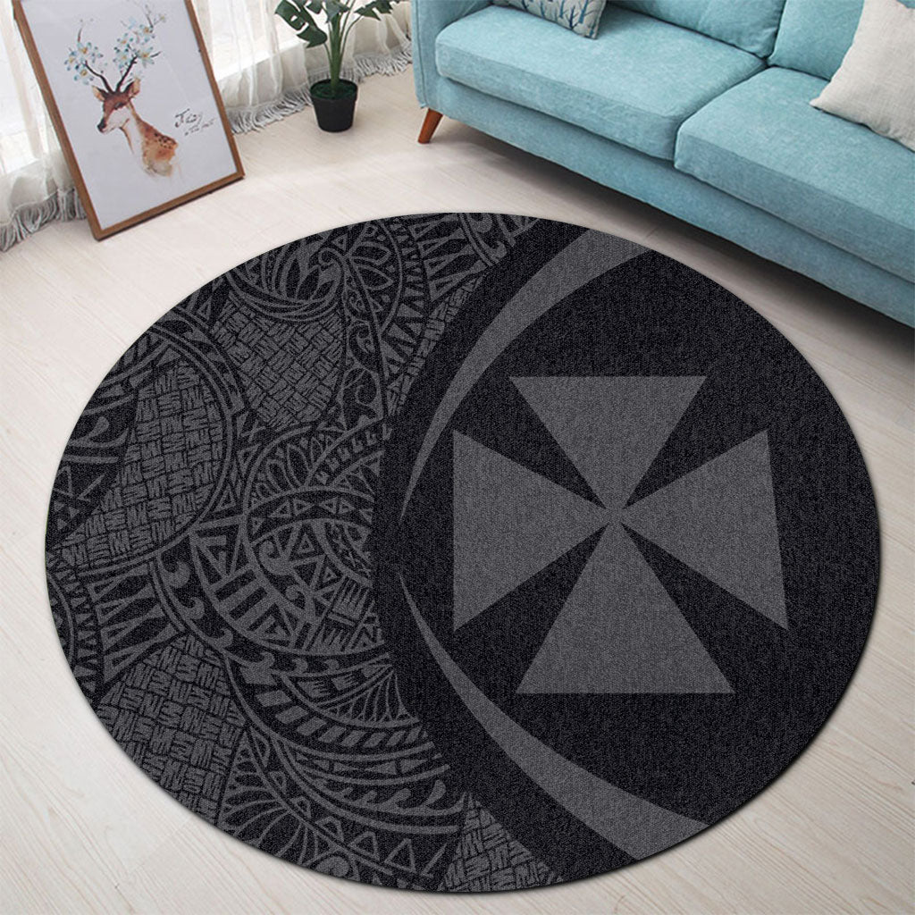 Wallis And Futuna Round Rug Lauhala Gray Circle Style