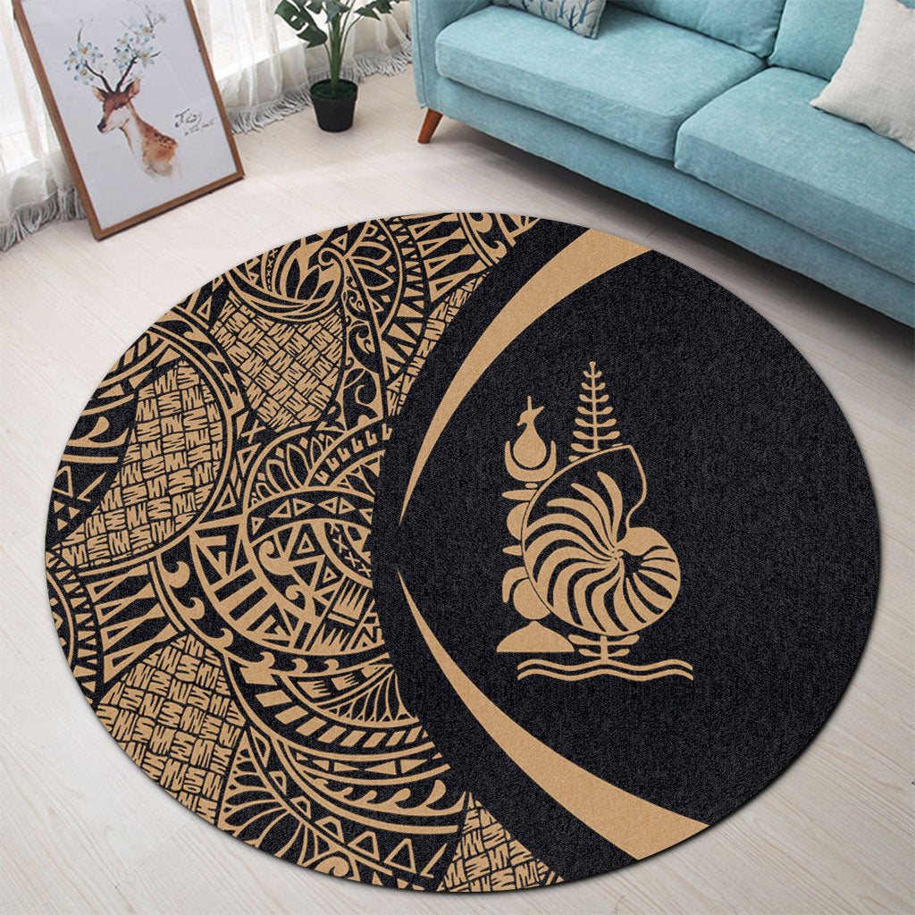 New Caledonia Round Rug Lauhala Gold Circle Style