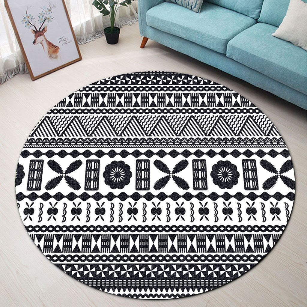 Fiji Round Rug Bula Pattern