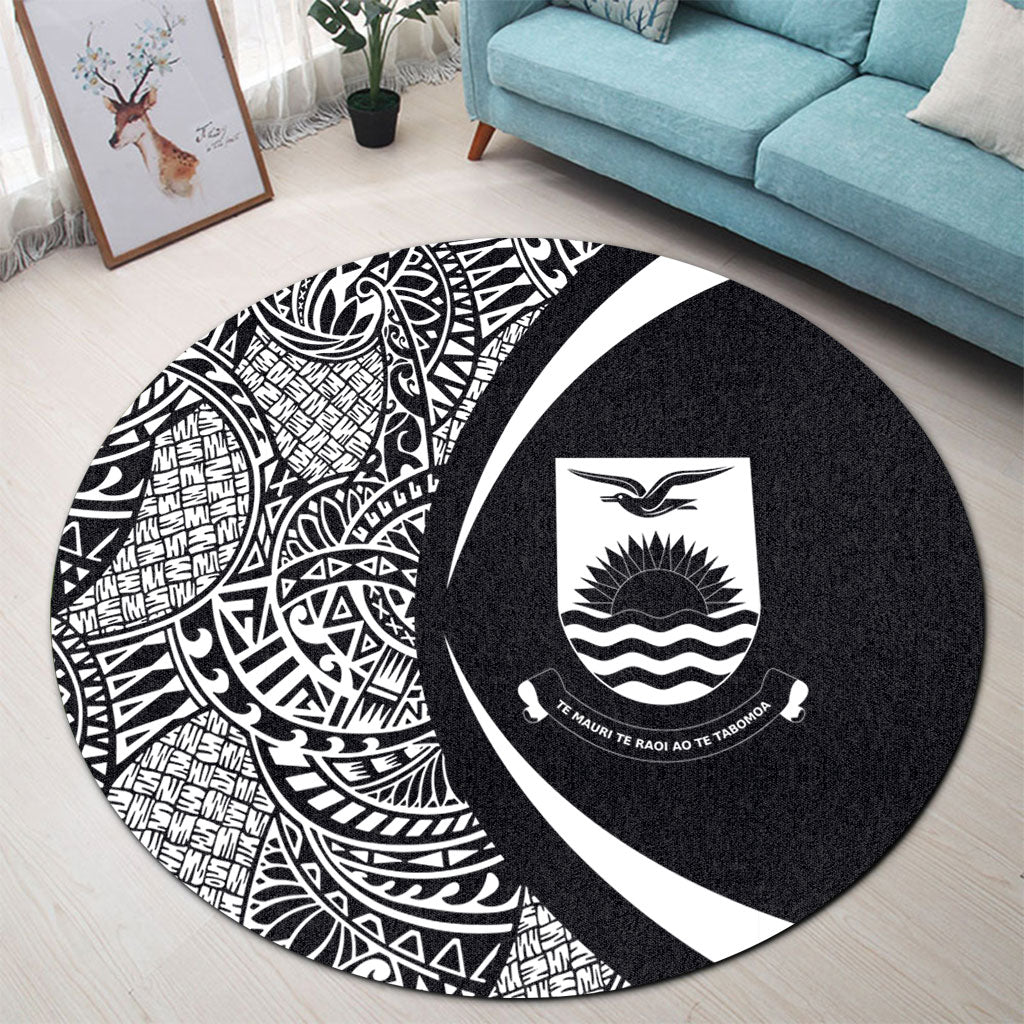 Kiribati Round Rug Lauhala White Circle Style