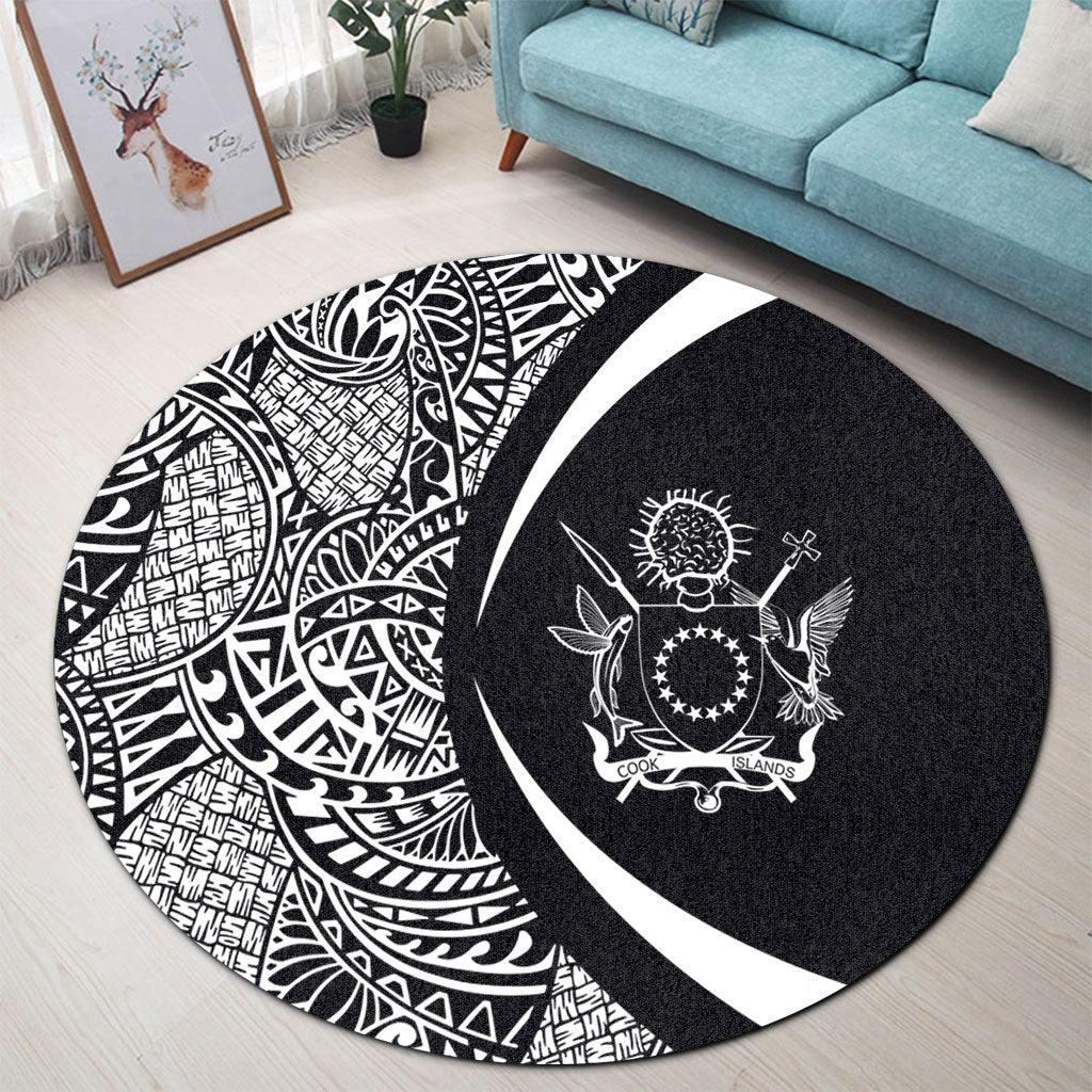 Cook Islands Round Rug Lauhala White Circle Style