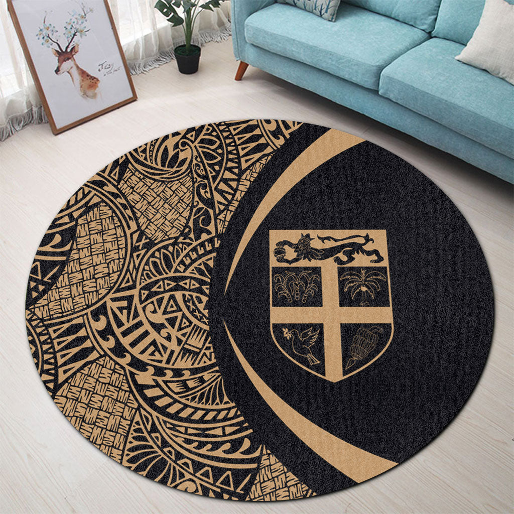 Fiji Round Rug Lauhala Gold Circle Style