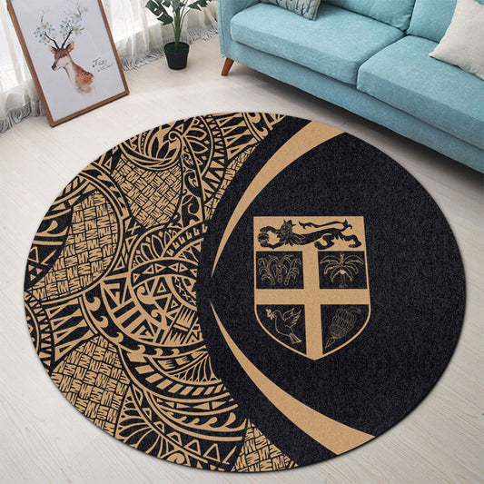 Fiji Round Rug Lauhala Gold Circle Style