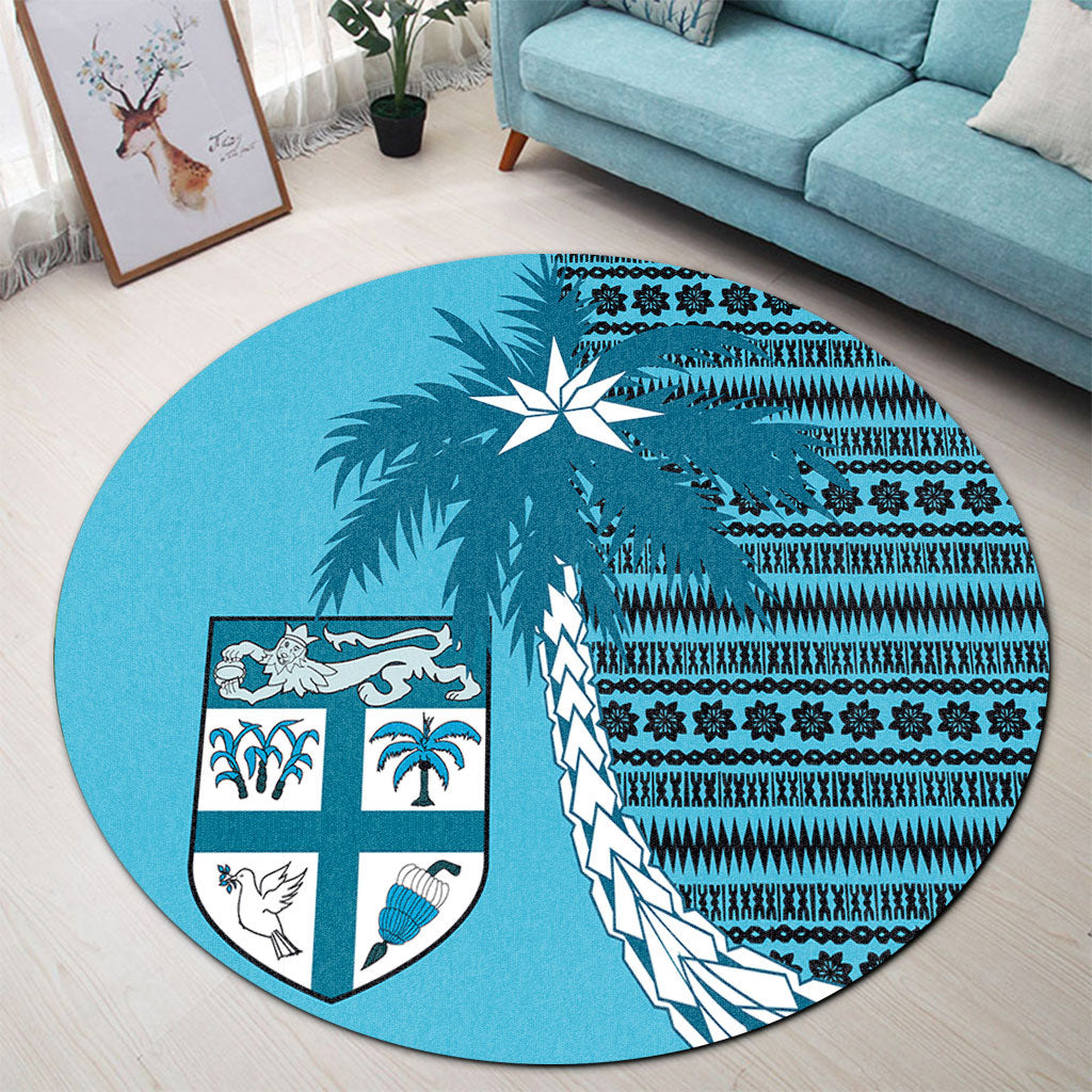 Fiji Round Rug Tapa Coconut