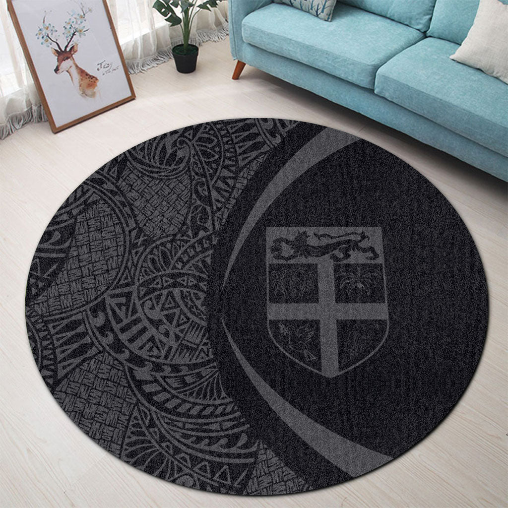 Fiji Round Rug Lauhala Gray Circle Style
