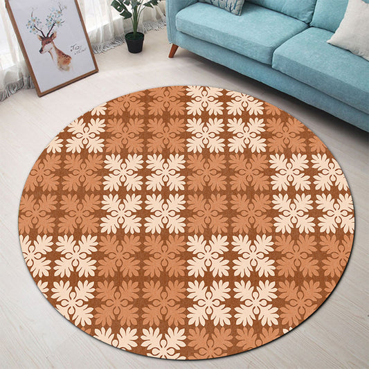 Hawaii Round Rug Traditional Design Pattern
