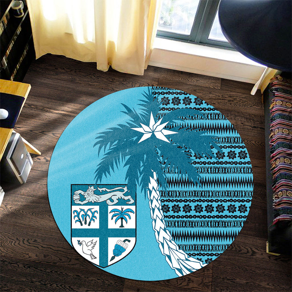 Fiji Round Rug Tapa Coconut