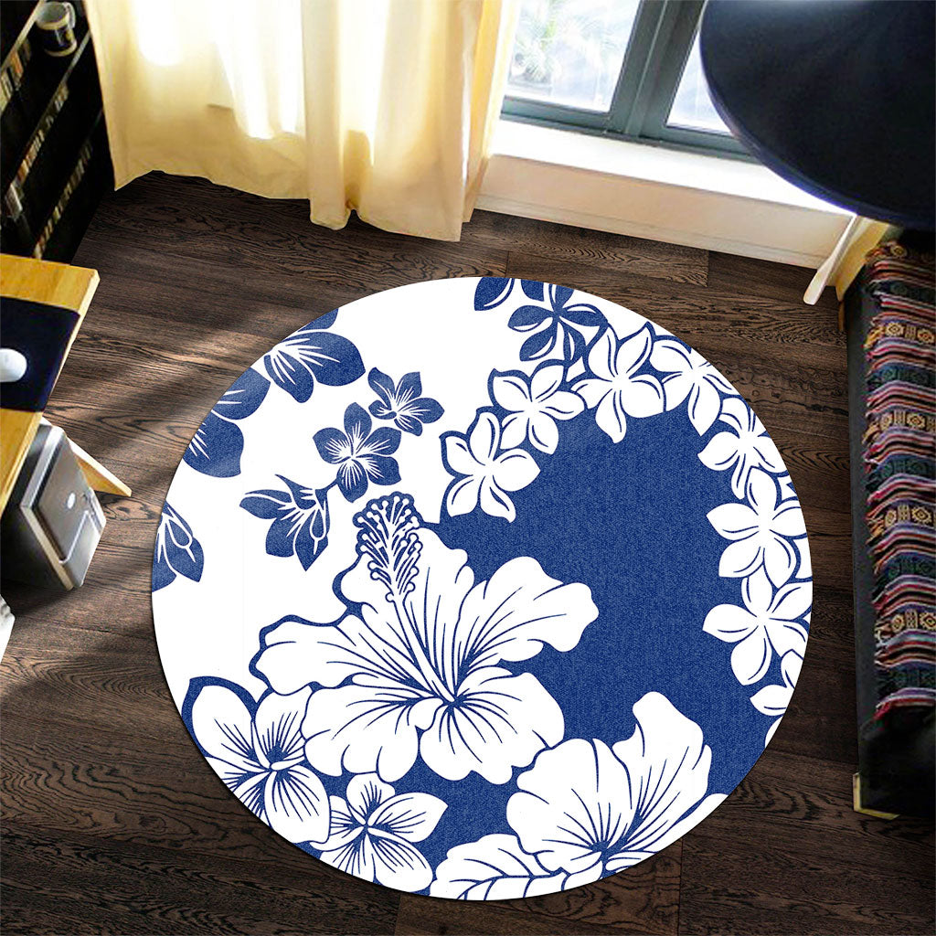 Hawaii Round Rug Polynesia Fabric Floral