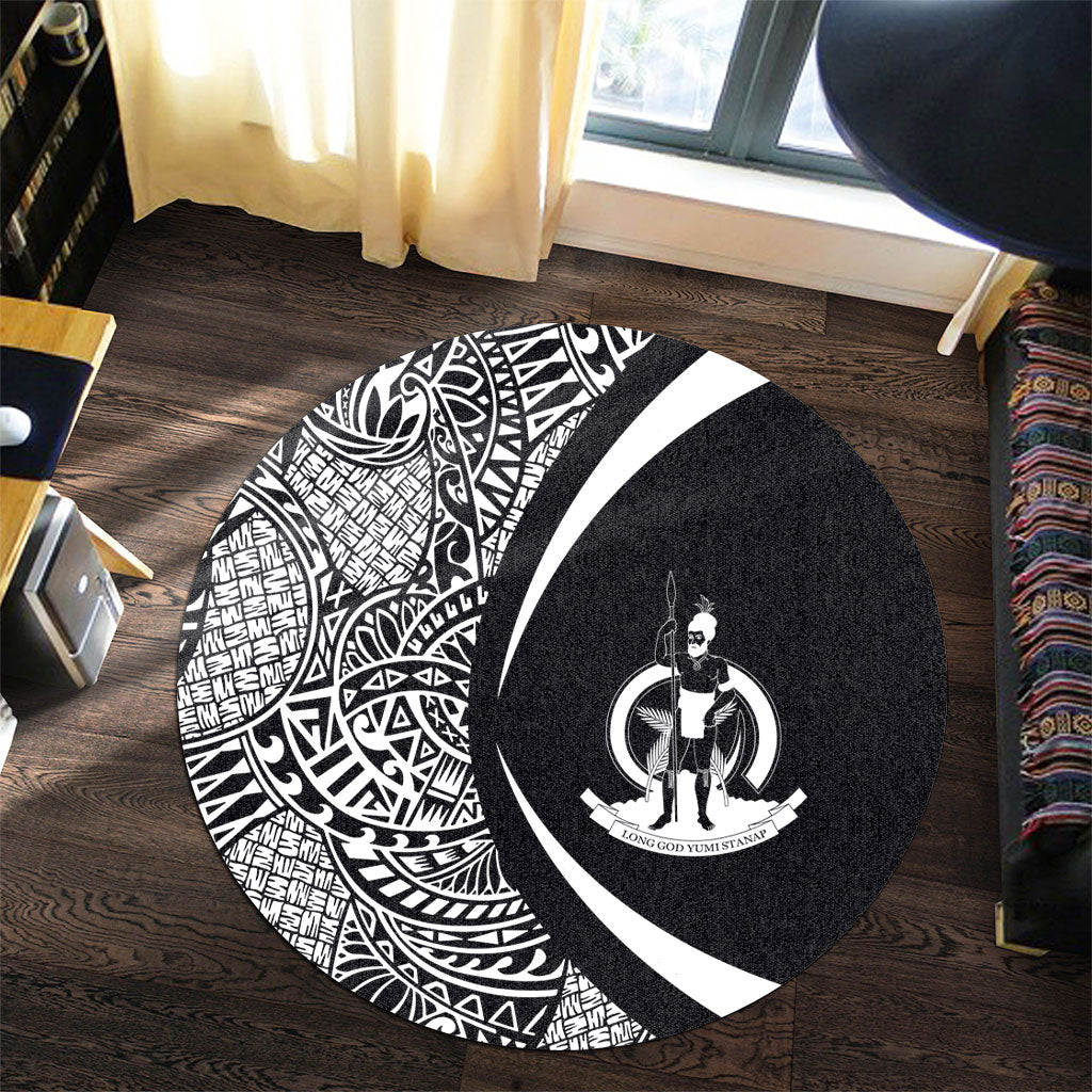 Vanuatu Round Rug Lauhala White Circle Style